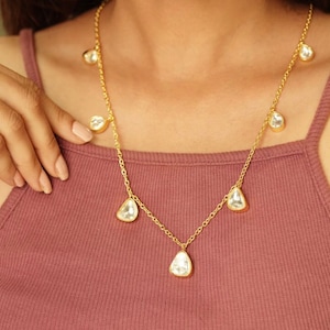 Moissanite Necklace/Layered Necklace/Indian jewelry / Indian wedding / Bollywood Jewelry / Desi jewelry / Indian bride / polki necklace