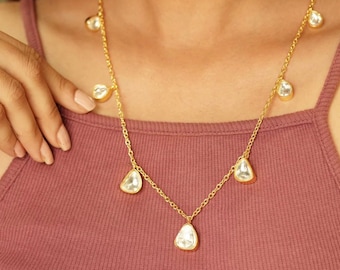 Moissanite Necklace/Layered Necklace/Indian jewelry / Indian wedding / Bollywood Jewelry / Desi jewelry / Indian bride / polki necklace