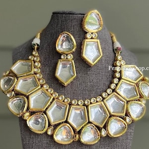 Indian necklace,Big Kundan Bridal Set,Indian Bridal Jewelry Kundan Necklace,Indian Jewelry,Polki Jewelry,Wedding set,bollywood wedding set