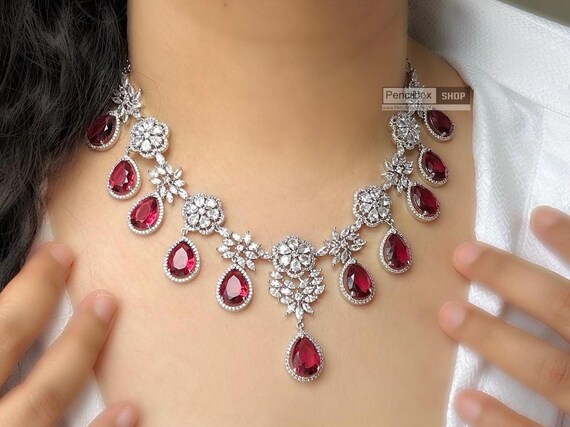Buy Indian Necklace Set,cz Necklace Set,ruby Necklace Set,desi