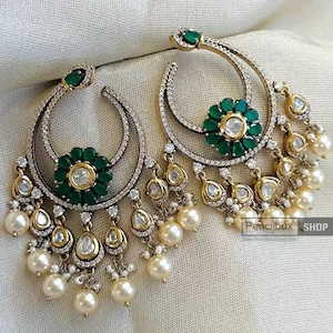 RESTOCKED-Tayani Aussage 22k Vergoldete Perle Jhumki Ohrringe, Hochzeitsohrringe, Geschenk für sie, Jubiläumsgeschenk, Brautohrringe, indisches Juwel