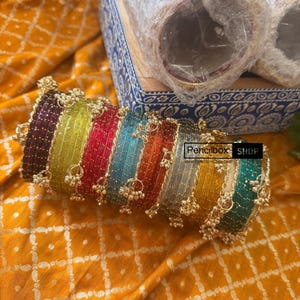 Juego completo de brazaletes de cristal de Cachemira