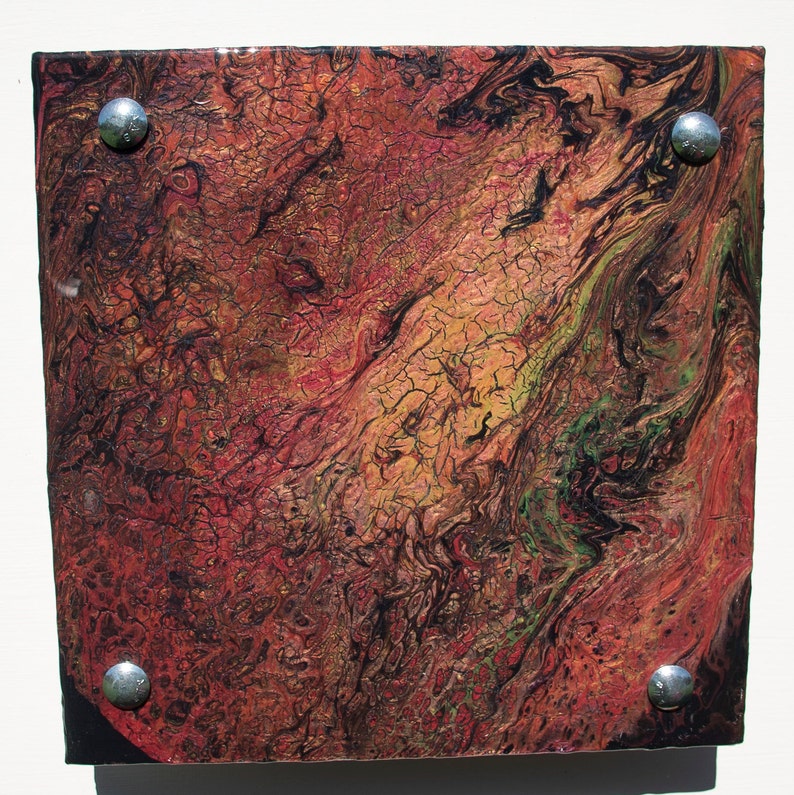 Fire Dragon Scales Acrylic Pour Painting Etsy