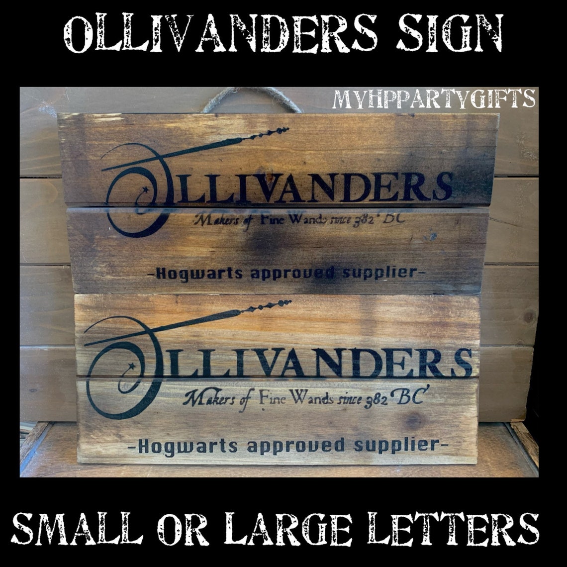 Harry Potter Inspired Ollivanders Wood Sign Harry Potter | Etsy