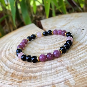 Tourmaline / Rose Quartz / Lepidolite Bracelet