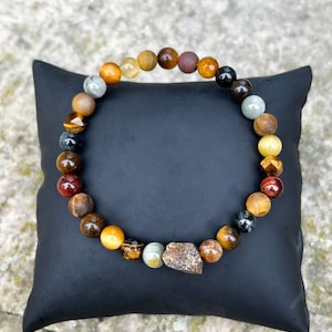 Men&#39;s and women&#39;s bracelet with Tiger&#39;s Eye beads, Hawk&#39;s Eye, Eagle&#39;s Eye, Bull&#39;s Eye, men&#39;s protection bracelet, women&#39;s jewelry, tiger eye