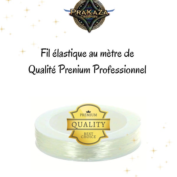 Fil élastique 0,8mm transparent qualité professionnel vendu au mètre - fil bracelet perles