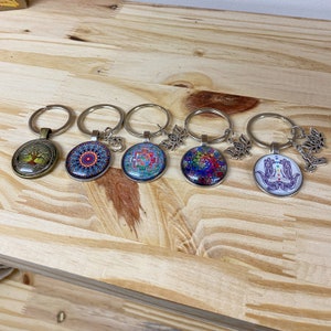 Chaveiro espiritual/chaveiro indiano/chaveiro de mandala/budista/amuleto de boa sorte/presentes
