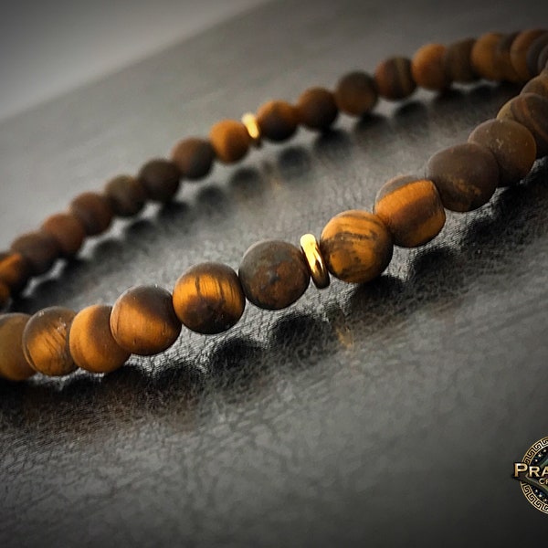 Tiger Eye Bracelet / Brown Bracelet / Tiger eye / Gold Bracelet / Men's Bracelet / Woman's Bracelet / Lithotherapy