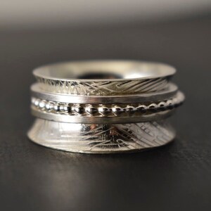 Sterling Silver Spinner, Worry, Anxiety, Fidget Ring Size 7.5