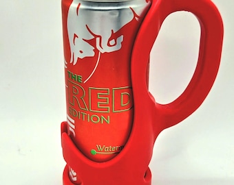 3D Printed 8.4oz Slim Can Holder with Handle – Fits Red Bull – ASA Plastic – Custom Colors – Durable Mini Energy Drink Sleeve