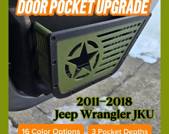 Jeep Wrangler JKU Door Pocket Upgrade 2011-2018 | JK Door Storage Organizer | Wrangler Interior Upgrade | Custom Jeep Accessory | 4 Door