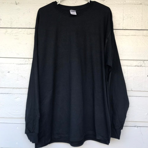 Black Long Sleeve Classic Preshrunk T-shirt Ready to Wear - Etsy