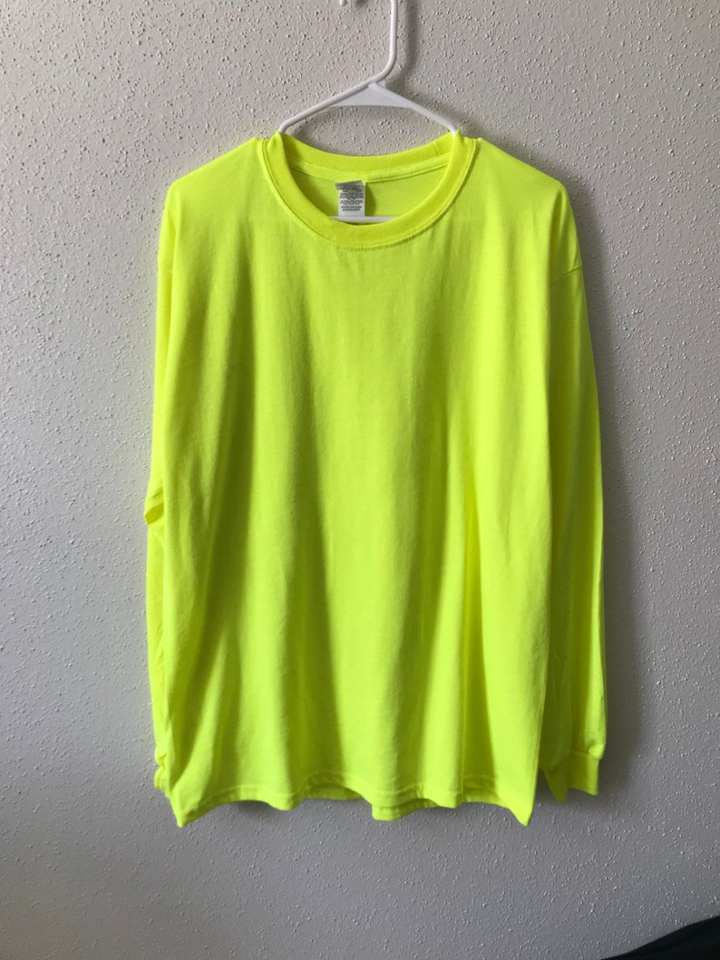 Neon yellow long sleeve t-shirt unisex | Etsy