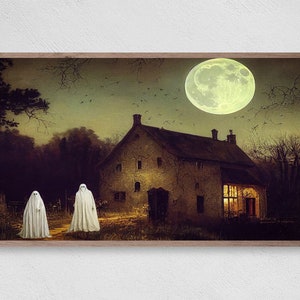 Samsung Frame TV Art Halloween | Haunted House with Ghosts | Haunted Mansion frame tv art| Ghost Printable | Digital Download