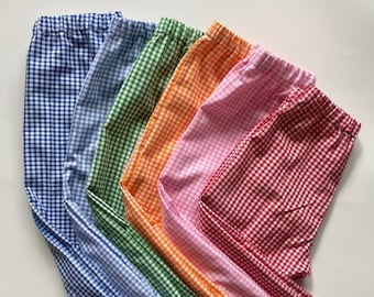 Gingham pants for children, Regular/straight fit