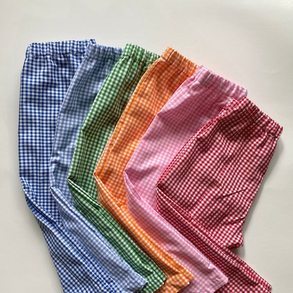 Gingham pants for children, Regular/straight fit