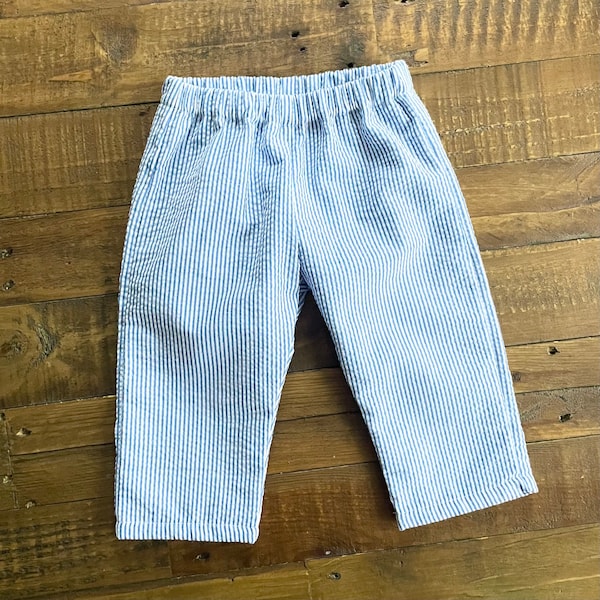 Seersucker pants for children, Fully lined, Regular fit/Straight fit