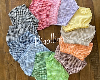 Gingham shorts bloomers for babies and children - Unisex