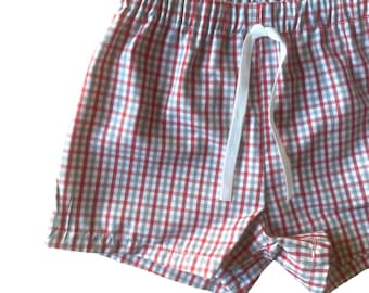 Tri-check shorts for children / Size newborn to 10 years old