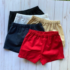 Solid shorts for children / Size newborn to 10 years old / Short length and Knee length