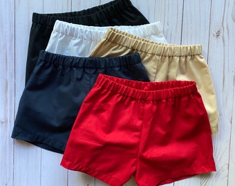 Solid shorts for children / Size newborn to 10 years old / Short length and Knee length