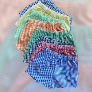 Gingham shorts for children / Size newborn to 10 years old