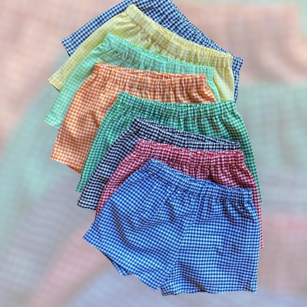 Gingham shorts for children / Size newborn to 10 years old
