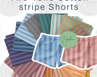 Pantalones cortos de algodón a rayas bicolor para niños