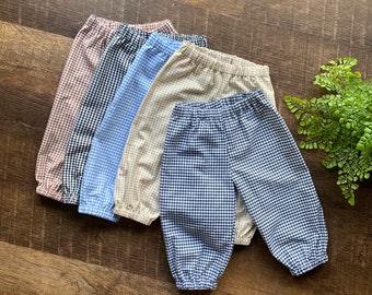 Gingham bubble pants for children / Size newborn to 10 years old