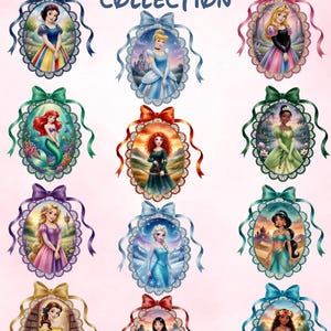 Colección de imanes de lazos de princesas Disney / Puerta de crucero / Polvo de hadas / Extensor de peces