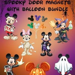 Halloween Balloons Bundled With Halloween Character Magnet
