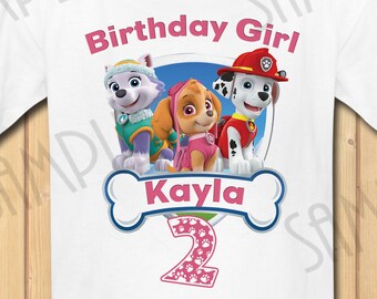 Download Paw patrol birthday shirt svg | Etsy