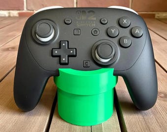 Switch 2 Pro Controller Stand - Green Warp Pipe