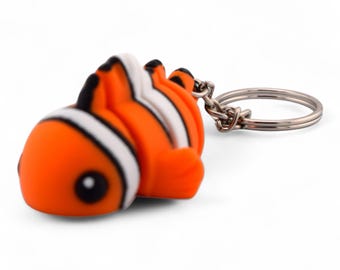 Clown Fish Fidget Keychain - 3D Printed Stress Toy