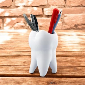 Dentist Office Tooth Pen Holder – 3D Printed Desk Organizer for Dentists, Hygienists & Tooth Lovers