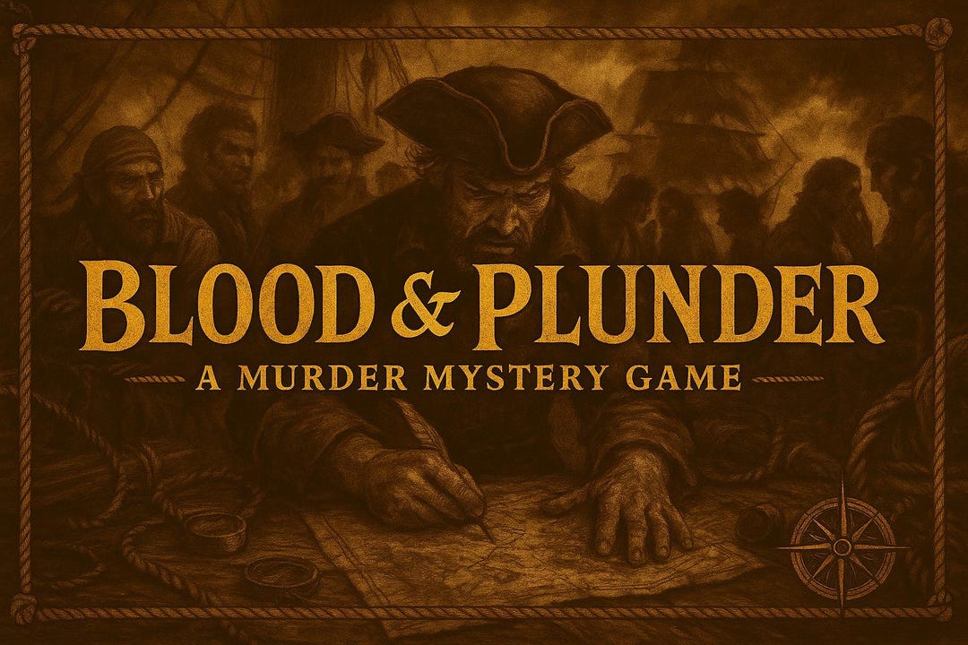 Blood & Plunder Printable Pirate Murder Mystery Game 15 Players,