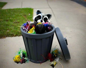 Raccoon Trash Animal Fidget Toy - With Can and Lid