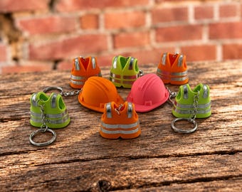 Safety Vest & Hard Hat Keychains