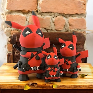 PikaPool 3D Printed Figurine - Pikachu Meets Deadpool