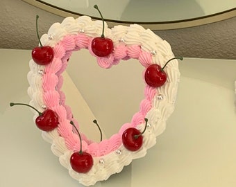 White & Pink Cake Mirror