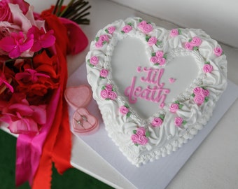 Vintage Heart Wedding Cake