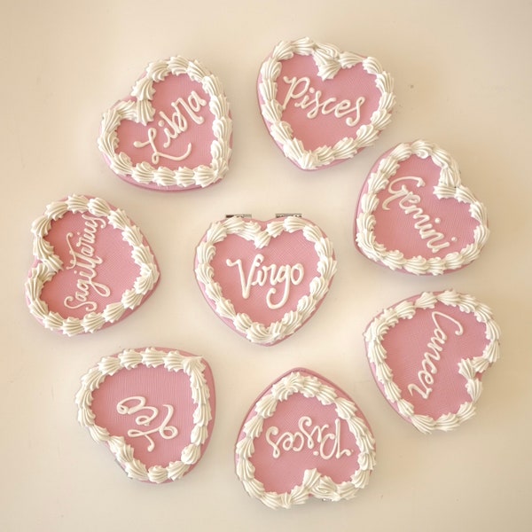 Custom Heart Shaped Compact Cake Mirror