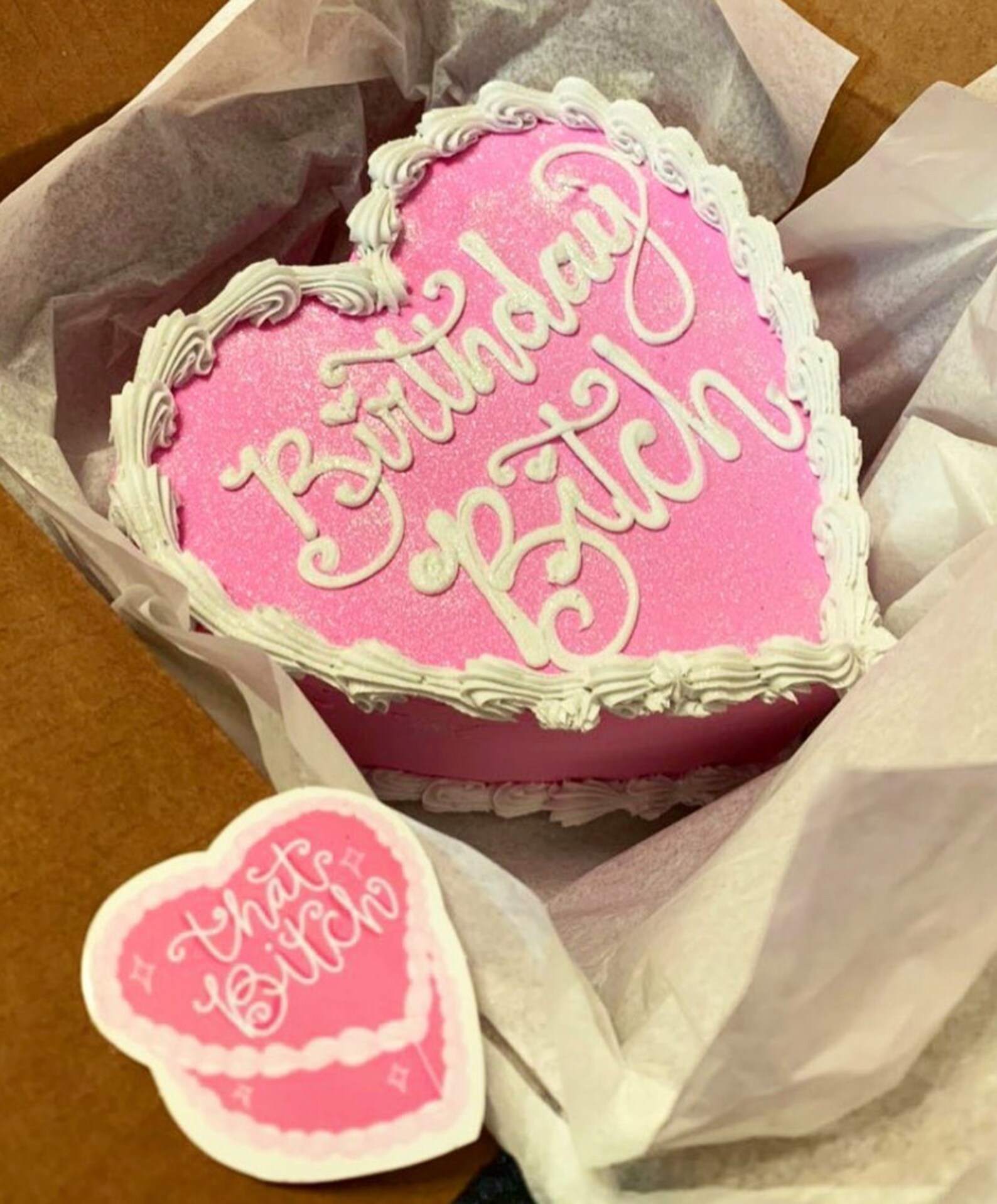 That Bitch Cake / 9 Inch Cake / Y2K / Heart Cake / Viral Cake Etsy