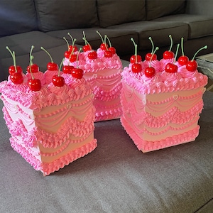 Pink Cake Tissue Box Cover