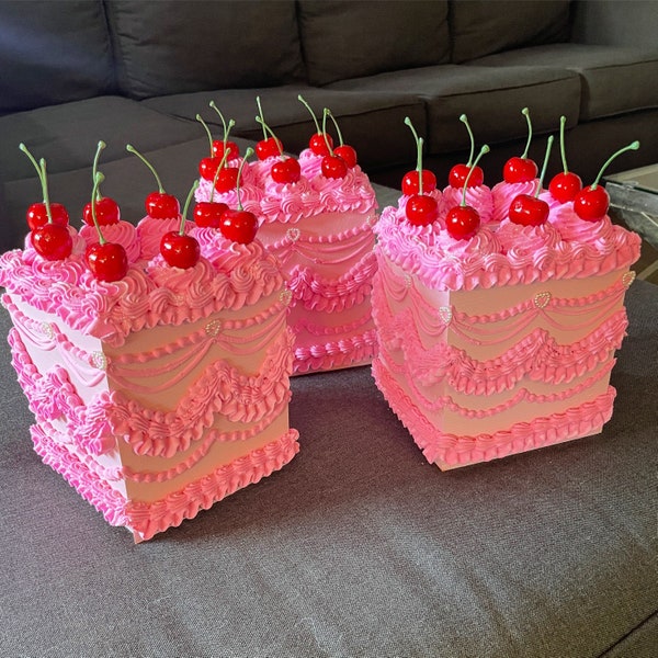 Pink Cake Tissue Box Cover