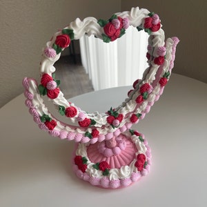 Valentines Heart Cake / Cake Mirror / Vanity Mirror / Coquette