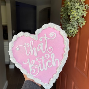 Y2K Heart Fake Cake: Pink Kitchen Decor Prop (8 Inch)