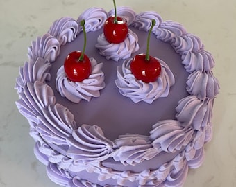 Lavender Vintage Design Cake / Cherry Fake Cake