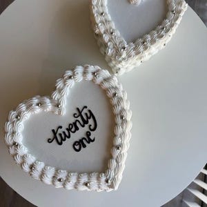 White Heart Fake Cake Box: Hand-Painted Display Decor
